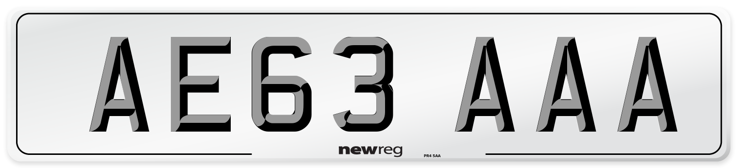 AE63 AAA Number Plate from New Reg